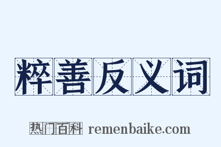 粹善反义词是什么意思的图片